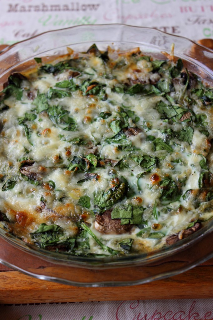 Spinach and Mushroom Crustless Quiche