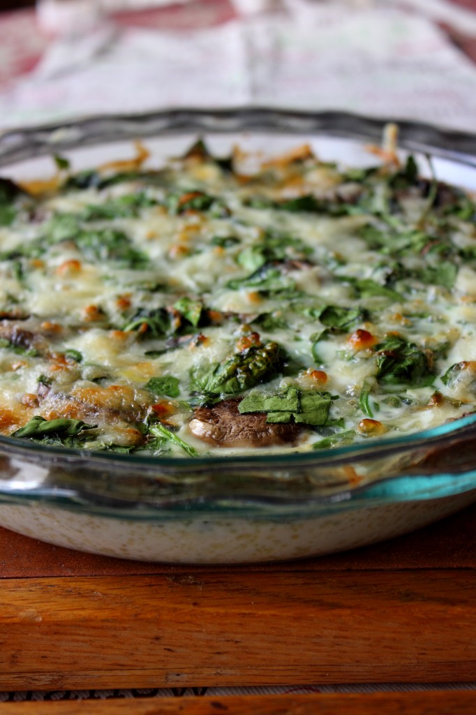 Spinach and Mushroom Crustless Quiche