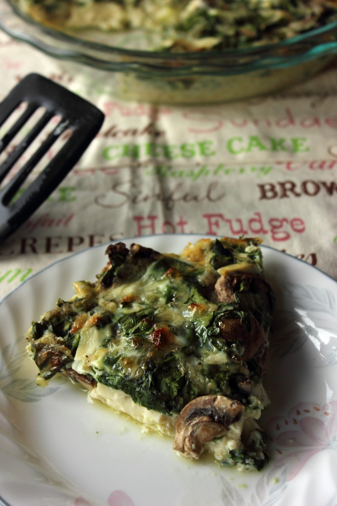 Spinach and Mushroom Crustless Quiche