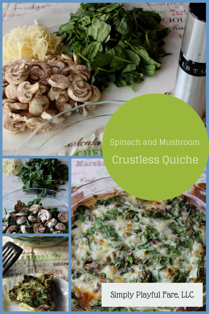 Spinach and Mushroom Crustless Quiche